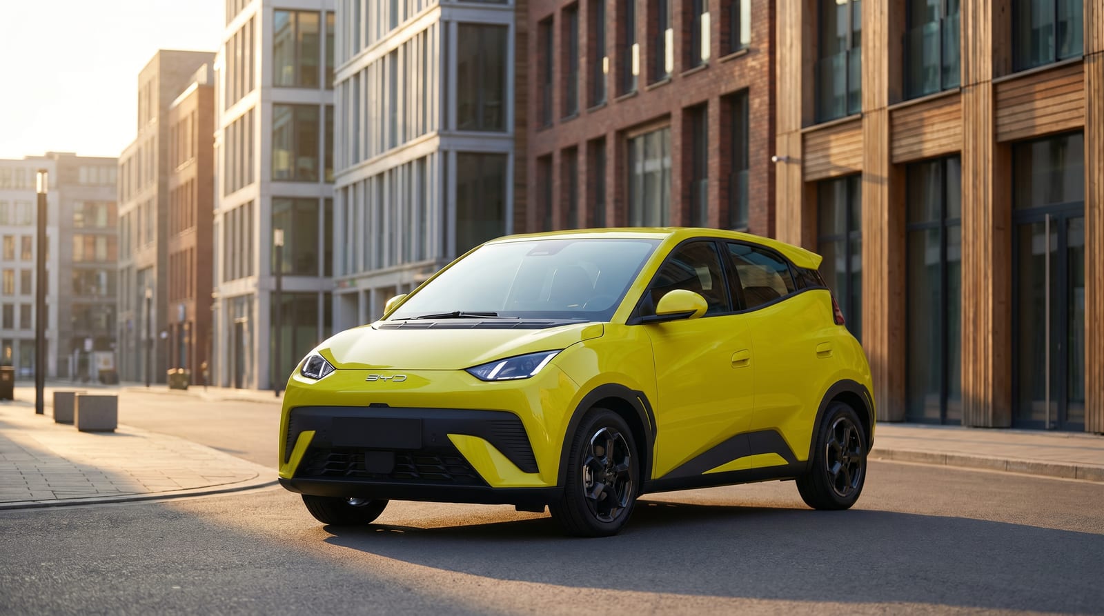 BYD Dolphin Surf, citadina electrică premiată Mașina Anului 2026 în România, văzută din lateral